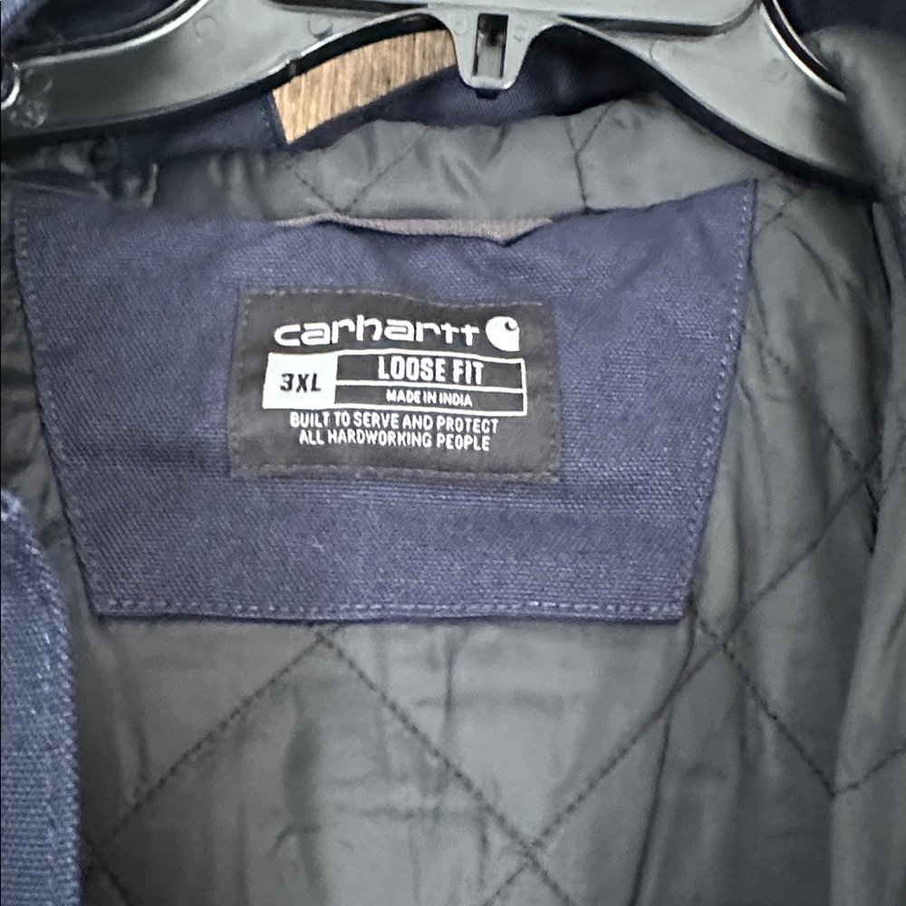 Carhartt Navy men’s loose fit washed duck insulated jacket - Picture 5 of 13